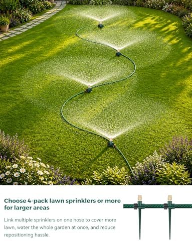 4 Pack Small Garden Sprinklers, Metal Sprinkler for Small Areas - Image 5
