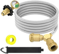 12FT Propane Hose with Propane Splitter 2 Way POL Tank Connector, Propane Y Splitter Adapter with Shut Off Valve, 2-Way LP Gas Adapter Tee Connector for 100lb Propane Tank,Heater,Camping Stove,Burner by GardenNow