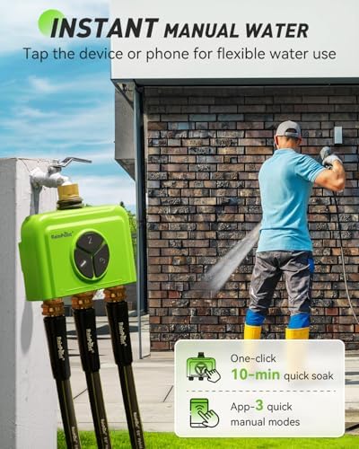 RAINPOINT 3-Zone WiFi Add-On Water Timer (Gateway Not Included), Brass Inlet/Outlet WiFi Hose Timer, Expands Smart Irrigation System, Works with RAINPOINT Home APP Series Gateway, Smart Watering - Image 5