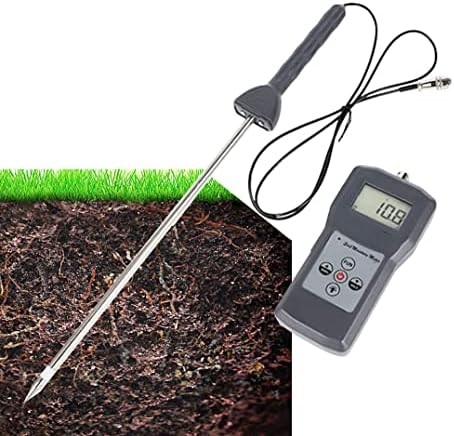 Digital Soil moisture Meter Tester Probe Sensor Plant Soil Sand Cement Moisture Meter Analyzer Soil Moisture Content Testing With LCD Backlight Display Measuring Range 0-50% Resolusion 0.1 by HFBTE