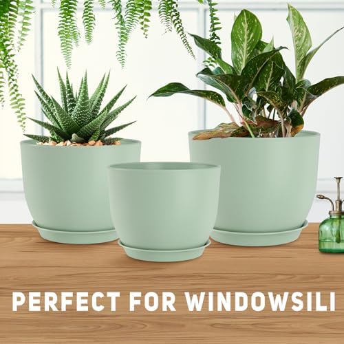 YNNICO Plant Pots 10/9/8/7.5/7 inch with Multi Mesh Drainage Holes - Image 5