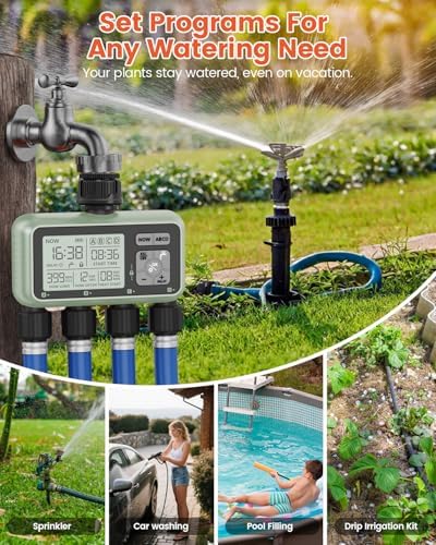 4 Zone Sprinkler Timer, Programmable Water Timer for Garden Hose - Image 7