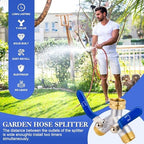 EJW Hose Splitter 2 Way, Garden Hose Splitters, Heavy Duty Faucet Splitter,Rv Brass Water Hose Y Splitter, Double Hose Connector, Spigot Splitter, Two Way Hose Manifold Valve 3/4 Inch GHT Thread. - Image 5