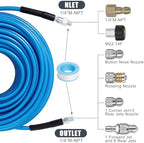 150FT 1/4-In Sewer Jetter Kit, 5800 PSI Pressure Washer Drain Cleaner Hose - Image 2