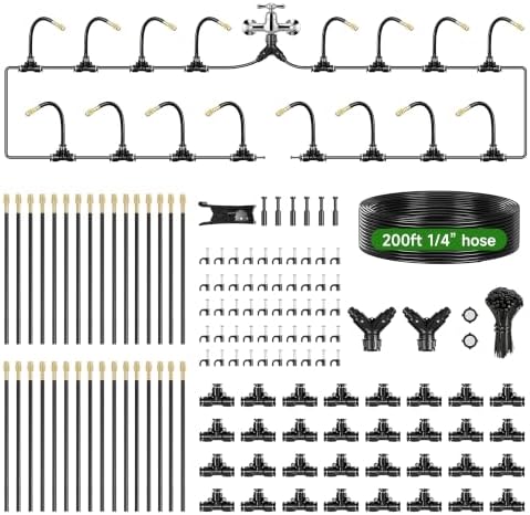 200FT 1/4" Drip Irrigation System, Garden Watering System Kit by Unknown