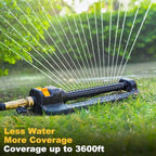 FANHAO Oscillating Sprinkler for Yard, Garden and Flower Beds, Covers Up to 3,600 sq. ft., Durable Lawn Sprinkler with 19 Precision Nozzles, Adjustable Range Watering System - Image 5