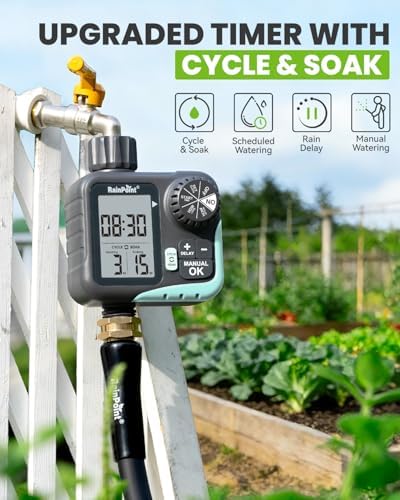 RAINPOINT Sprinkler Timer - Cycle & Soak Hose Timer for Garden Hose with Automatic Watering/Manual Watering/Rain Delay, Programmable for Irrigation System, Lawn, Yard, Outdoor - Image 2