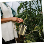 Stainless Steel Watering Pot 2000ml Long Spout Brass Garden Can - Image 2