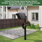 33 Inch Retractable Hose Reel Mounting Post with Multi-functional Hook Heavy Duty Vertical Stand for Garden Outdoor - Image 6