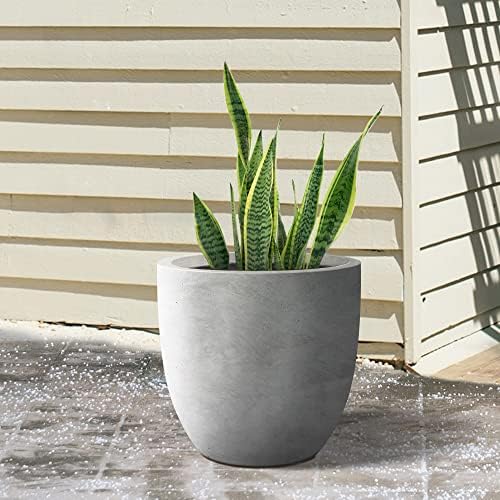 Kante Large Round Bowl Pale Gray Concrete Planter 18" Dia, Outdoor - Image 7