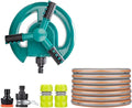 Automatic Lawn Water Sprinkler 360 Rotating Sprinkler Garden Sprinkler with Hose,360 Degree 3-arm Rotating Sprinkler Irrigation System for Watering Lawn Plants Flowers Veggies wyqdp240312(Color:,Size: by Unknown