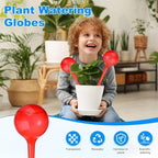 M METERXITY 3-Pack Plant Watering Globes, 10.5 Inch Plastic Spherical Self Watering Planter Insert for Indoor/Outdoor Pots, Self Water Devices Decorative Garden Stake [Red] - Image 2