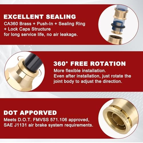 DOT Approved Male Straight Brass Union 5/8" Tube x 3/8" NPT, 10PCS - Image 4