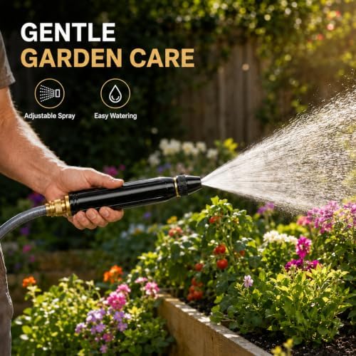 High Pressure Hose Nozzle, Power Washer Nozzle with Multiple Spray Patterns & Booster, Heavy Duty Metal Pressure Washer Hose Attachment for Car Wash, Patio, Garden Watering & Pet Cleaning(1 Pack+10m) - Image 5