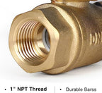 1" Motorized Ball Valve Brass Standard Port, 9-24V AC/DC 2-Wire Auto Return - Image 5