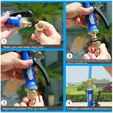Brass Spray Nozzle Water Gun, Adjustable Garden - Image 7