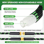 Garden Hose 75ft Flexible Non-Expandable Water Hose Ultra Lightweight Kink-Free Leak-Proof Durable & Abrasion-Resistant with 3/4" Brass Fittings for Patio Yard RV and Outdoor Use - Image 2