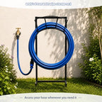 Garden Hose Holder Stand Freestanding with Arched Top Design, Heavy Duty Metal Water Hose Rack for Outside Yard Lawn, Stable Double-Pole Structure with Ground Spikes - Image 3