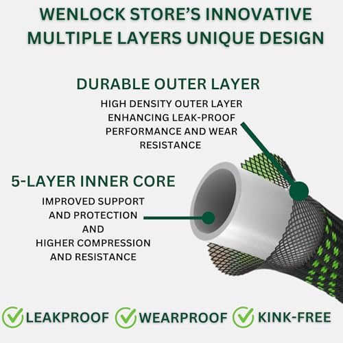 Garden Hose 75 ft, Lightweight, Sturdy Metal Nozzle 9 Spray, Heavy Duty, Leakproof Flexible Water Hose, Durable Multiple Layers, Solid Brass Connectors - Image 4