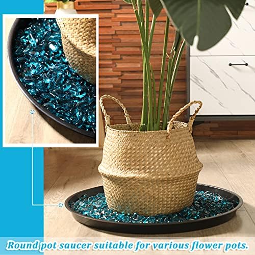 Eccliy 6 Pack Plastic Plant Saucer, Round, 23 Inch, Black - Image 4