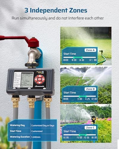 DEWENWILS Water Timer 3 Zone with Automatic/Rain Delay/Manual Mode - Image 2