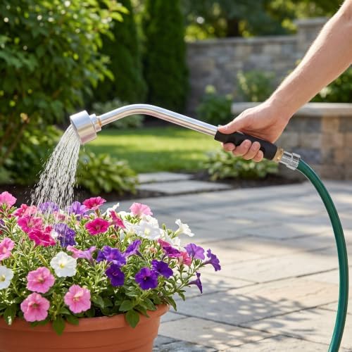 Kisangel Mist Watering Wand: Long Reach 18 Inch Watering Lance with 1000 Mesh Fine Mist Nozzle - Spray Wand for Garden, Lawn, Greenhouse, Ergonomic Design - Image 4