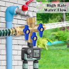 Boltigen 3 Way Garden Hose Splitter with Full Flow Port Heavy Duty Brass Water Hose Splitter 3/4'' GHT "+" Type Hose Connector Fitting Shut off Diverter Control Valve, for Outdoor Faucet Irrigation - Image 4