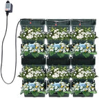 Self-Watering Wall-Mounted Planter, 18 Pots Wall Mounted Plastic Plant Grow Pot Vertical Garden Planter with Intelligent Control & Adjustable Irrigation System for Indoor Outdoor (Green, 18 Pots) by GoodLucky