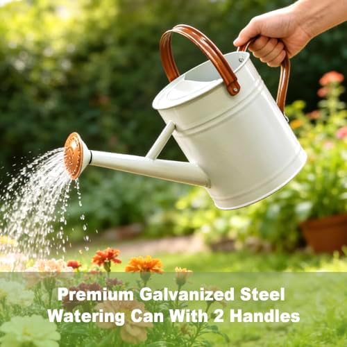 1 Gallon Watering Can for Outdoor&Indoor Plants，White - Image 2