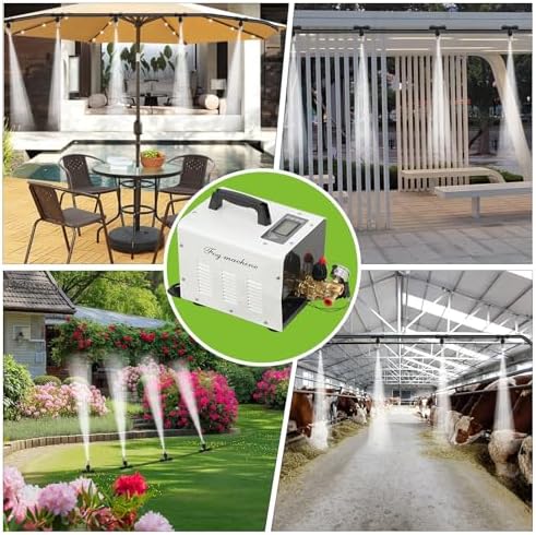 860PSI High Pressure Mist Cooling System Pump with 20pcs Nozzles, 180W Mister System for Outside Patio, Patio Misting Mister System Kit Greenhouse Misting System - Image 3