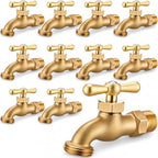 VIHOSE 10 Pack Outdoor Spigot Hose Bib 1/2" MIP X 3/4" MHT,Golden by VIHOSE