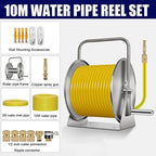Wall/Floor Mount Hose Reel 1/2 Inch Garden Hose, Hose Butler Stainless Steel Water Hose Rack with spray gun and accessories, Portable Hose Stand Patio Hose Hanger, Hose Holder Storage Swivel Bracket - Image 2