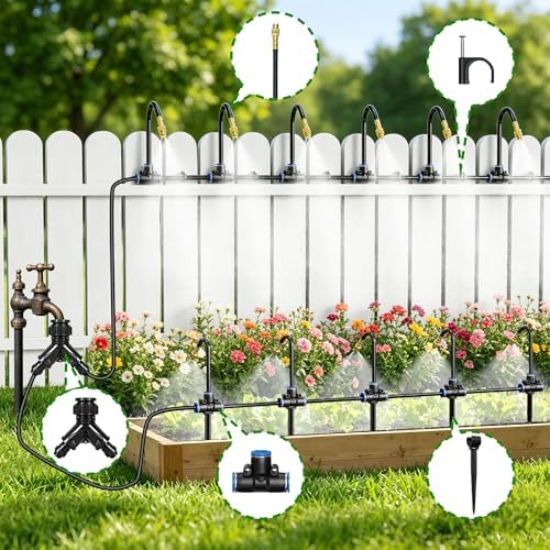 Thiswing 200FT 360° Adjustable Irrigation System with Stake Holders - Image 2
