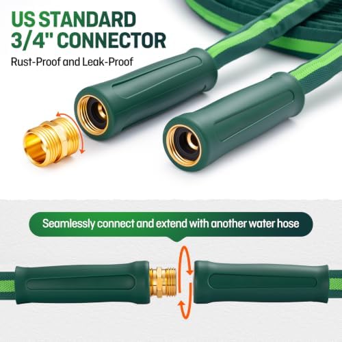 150FT Garden Hose, Ultra Lightweight All-Weather Flat Water Hose 5/8-Inch - Image 4