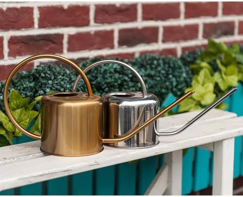 Watering Can 1.3L Stainless Steel Retro Long Spout Plant Watering - Image 3