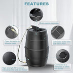 SQUEEZE master 50 Gallon Rainwater Collection Barrel Without Stand-BPA Free Home Rain Catcher with Water Diverter, Outlet Hose-Flatback Designed Water Storage Collection Barrel for Gardens and Plants - Image 3