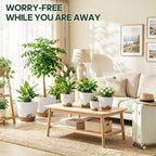 6 Size Self Watering Pots for Indoor Plants, Flower Plant Pot, White - Image 7