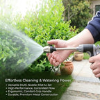 Pressure Washer, Adjustable High-Pressure Hose Nozzle for Car Washing, Garden Watering and Outdoor Cleaning，Foam Cannon + Plastic 3-Way Connector + 15m Round Hose - Image 3