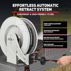 Oil Hose Reel 1/2" x 50', Retractable Spring-Driven Steel Reel - Image 2