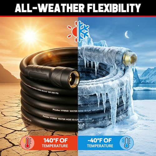 Garden Hose 100ft x 5/8", NON-EXPANDABLE Heavy Duty Premium Flexible Hose - Image 6