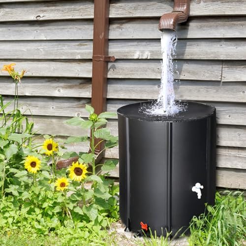 Collapsible Rain Barrel,Portable Water Storage Tank,Rainwater Collection System Downspout,Water Catcher Container with Filter Spigot Overflow Kit (50 Gallon) - Image 5