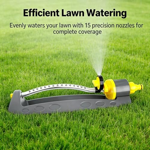 Rotating Lawn Sprinkler for Yard, Automatic Garden Water Sprinkler with 360° Adjustable Spray for Vegetables Flower Beds Grass(20m) - Image 3