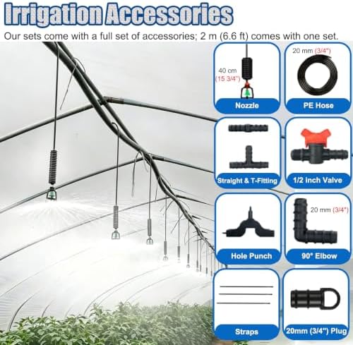 Drip Irrigation Kit for Garden and Raised Beds, Outdoor Water Mister Spray System for Plant Watering, Cooling, Dust Suppression, Easy Installation, Efficient Watering Solution - Image 2