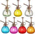 Maxdot 7 Pcs Colorful Glass Plant Mister Spray Bottle 250ml Vintage Pumpkin Spritzer with Bronze Top Pump 6.3" Tall Small Decorative Spritzer One Hand Watering Can for Plants Cleaning Gifts by Maxdot
