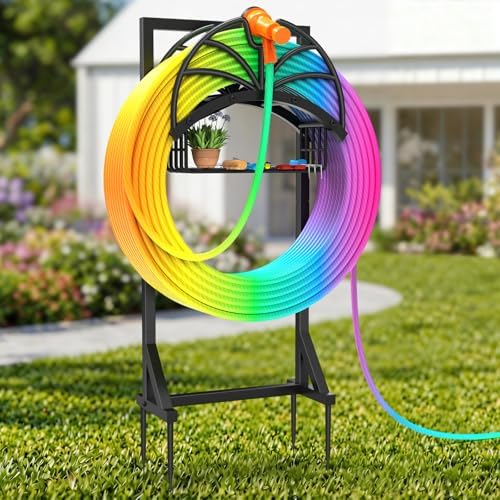 Garden Water Hose Holder Freestanding with Storage Basket for Outside by Unknown