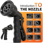 GASHER 100FT x 3/8" Coil Garden Hose, Expandable Garden Hose with 3/4" Brass Connector, Watering Hose Includes 8 Patterns Spray Nozzle for Outdoors Lawn Watering Car Washing - Image 4