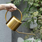 BESPORTBLE Brass Watering Can with Long Spout 1300Ml Stainless Steel Indoor Outdoor Garden Flower Sprayer Pot for Plants and Bonsai Care - Image 3