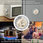 Mechanical Kitchen Timers for Cooking,Animal Line Style Printed 60 Minute Magnetic Countdown Timer,Cute Cooking Timers with Alarm,Stainless Steel Time Timer Manual No Batteries Required - Image 4