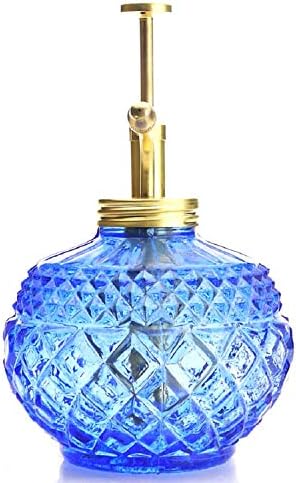 Plant Mister- Blue Color Glass Bottle & Brass Sprayer (Matt Gold) - Image 4