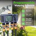 Insoma Water Timer with Brass Inlet & Outlet, 4 Independent Zones Outdoor Hose Timer for Garden Faucet with Auto/Manual/Rain Delay Mode, IPX5 Waterproof, Sprinkler Irrigation Controller for Yard Lawn - Image 3